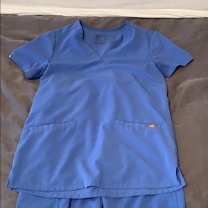 FIGS ceil blue scrub set